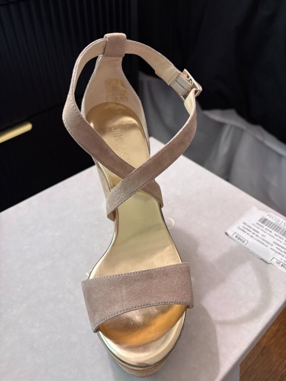Jimmy Choo Portia wedge sandals 8/38 - Picture 3 of 9